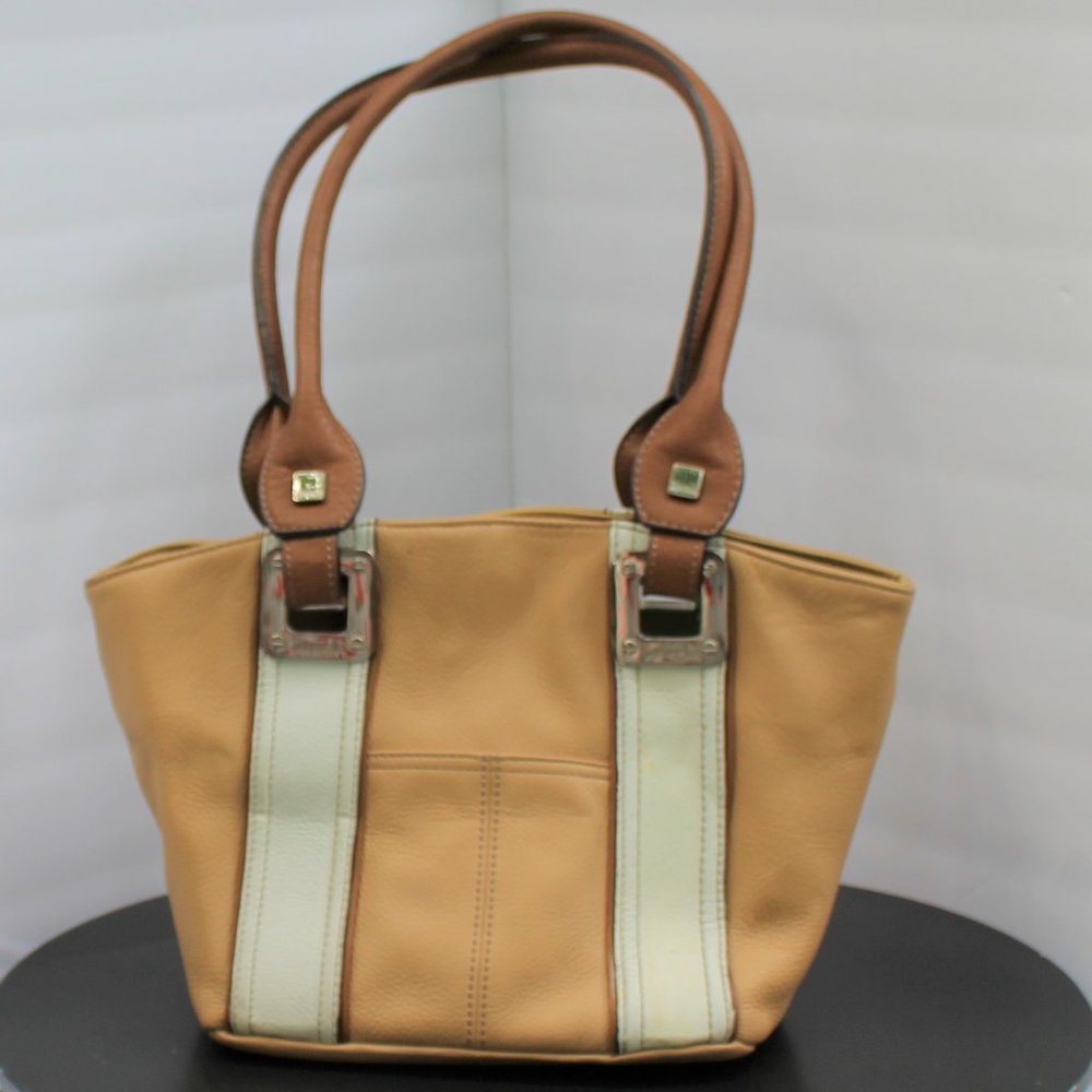 Tignanello Brown and White Handbag